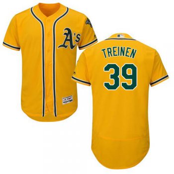 Oakland Athletics #39 Blake Treinen Gold Flexbase Authentic Collection Stitched Baseball Jersey