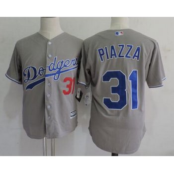 Men's Los Angeles Dodgers #31 Mike Piazza Retired Gray Collection Player Jersey