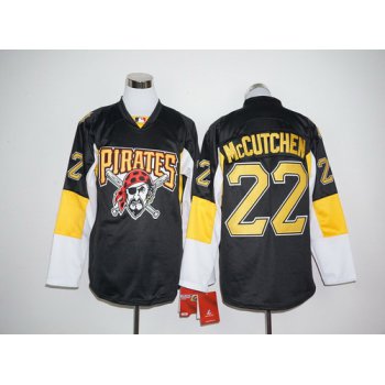 Men's Pittsburgh Pirates #22 Andrew McCutchen Black Long Sleeve Baseball Jersey