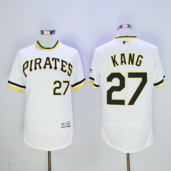 Men's Pittsburgh Pirates #27 Jung-ho Kang White Pullover 2016 Flexbase Majestic Baseball Jersey