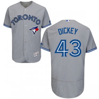 Men's Toronto Blue Jays #43 R.A. Dickey Gray Road 2016 Flexbase Majestic Baseball Jersey