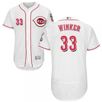 Cincinnati Reds #33 Jesse Winker White Flexbase Authentic Collection Stitched Baseball Jersey