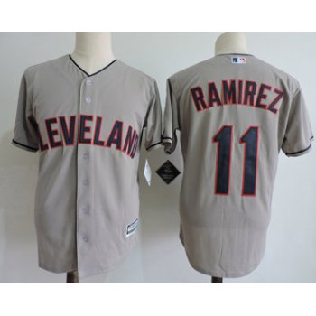 Men's Cleveland Indians #11 Jose Ramirez Gray Cool Base Jersey