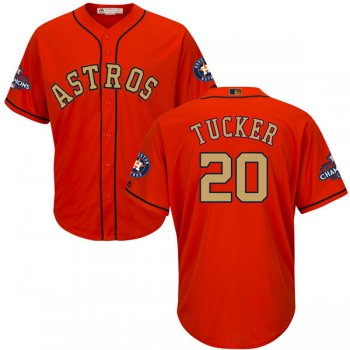 Men's Houston Astros #20 Preston Tucker Orange 2018 Gold Program Cool Base Stitched MLB Jersey
