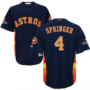 Men's Houston Astros #4 George Springer Navy Blue 2018 Gold Program Cool Base Stitched MLB Jersey