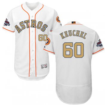 Men's Houston Astros #60 Dallas Keuchel White 2018 Gold Program Flexbase Stitched MLB Jersey