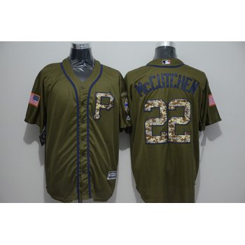 Men's Pittsburgh Pirates #22 Andrew McCutchen Green Salute to Service Majestic Baseball Jersey
