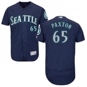 Seattle Mariners #65 James Paxton Navy Blue Flexbase Authentic Collection Stitched Baseball Jersey