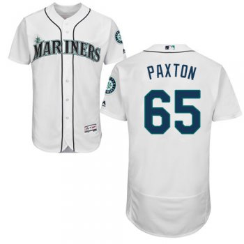Seattle Mariners #65 James Paxton White Flexbase Authentic Collection Stitched Baseball Jersey