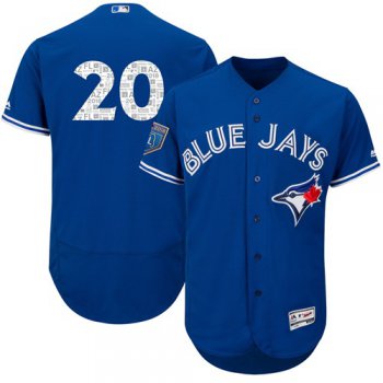 Toronto Blue Jays #20 Josh Donaldson Blue 2018 Spring Training Authentic Flex Base Stitched MLB Jersey