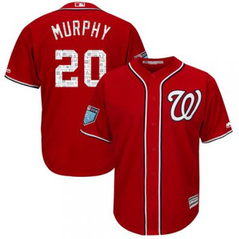 Washington Nationals #20 Daniel Murphy Red 2018 Spring Training Cool Base Stitched MLB Jersey