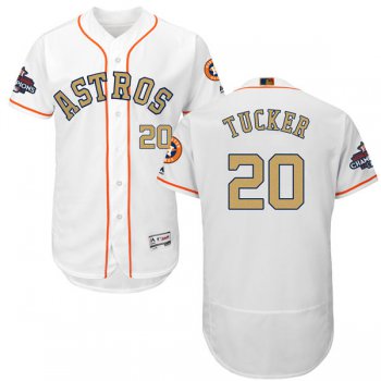 Men's Houston Astros #20 Preston Tucker White 2018 Gold Program Flexbase Stitched MLB Jersey