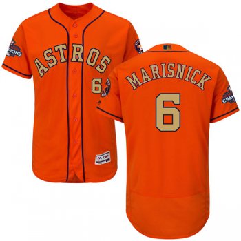 Men's Houston Astros #6 Jake Marisnick Orange 2018 Gold Program Flexbase Stitched MLB Jersey