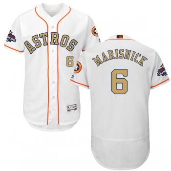 Men's Houston Astros #6 Jake Marisnick White 2018 Gold Program Flexbase Stitched MLB Jersey