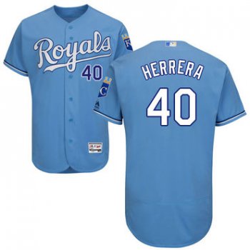 Men's Kansas City Royals #40 Kelvin Herrera Light Blue 2016 Flexbase Majestic Baseball Jersey