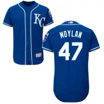 Men's Kansas City Royals #47 Peter Moylan Navy Blue KC 2016 Flexbase Majestic Baseball Jersey