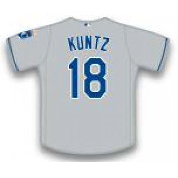 Men's Kansas City Royals Coach #18 Rusty Kuntz Gray Baseball Majestic Jersey