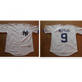 New York Yankees #9 Graig Nettles White Button Baseball Jersey