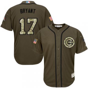 Chicago Cubs #17 Kris Bryant Green Salute to Service Stitched MLB Jersey