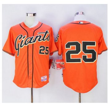 Giants #25 Barry Bonds Orange Alternate Cool Base Stitched MLB Jersey