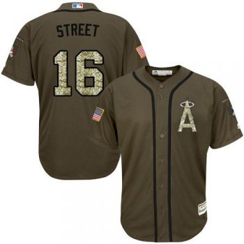 Los Angeles Angels of Anaheim #16 Huston Street Green Salute to Service Stitched MLB Jersey