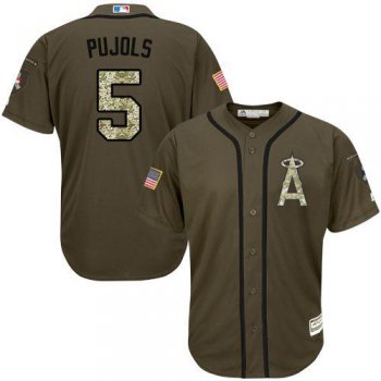 Los Angeles Angels of Anaheim #5 Albert Pujols Green Salute to Service MLB Jersey