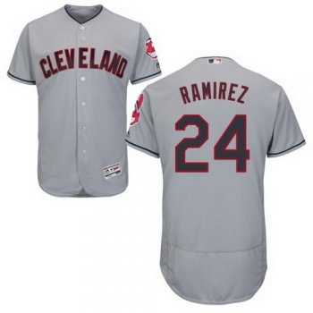 Men's Cleveland Indians #24 Manny Ramirez Retired Gray 2016 Flexbase Majestic Baseball Jersey