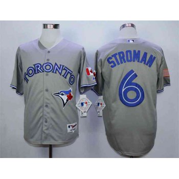 Men's Toronto Blue Jays #6 Marcus Stroman Grey Cool Base Jersey