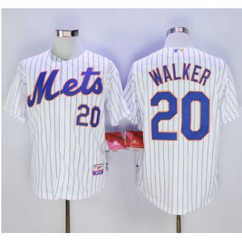 Mets #20 Neil Walker White(Blue Strip) Home Cool Base Stitched MLB Jersey