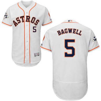Men's Houston Astros #5 Jeff Bagwell White Flexbase Authentic Collection 2017 World Series Bound Stitched MLB Jersey
