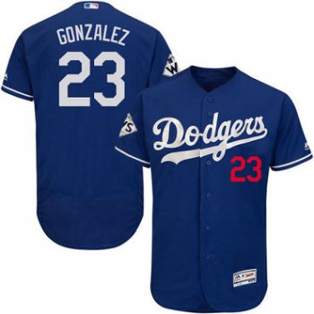 Men's Los Angeles Dodgers #23 Adrian Gonzalez Blue Flexbase Authentic Collection 2017 World Series Bound Stitched MLB Jersey