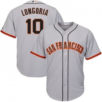 San Francisco Giants #10 Evan Longoria Grey New Cool Base Road Stitched MLB Jersey