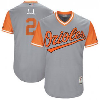 Men's Baltimore Orioles JJ Hardy J.J. Majestic Gray 2017 Players Weekend Authentic Jersey