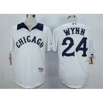 Men's Chicago White Sox #24 Early Wynn White 1976 Turn Back The Clock Jersey