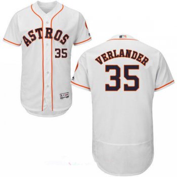 Men's Houston Astros #35 Justin Verlander White Home Stitched MLB Majestic Flex Base Jersey