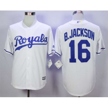 Men's Kansas City Royals #16 B.Jackson White New Cool Base Jersey
