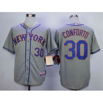 Men's New York Mets #30 Conforto Grey Cool Base Jersey