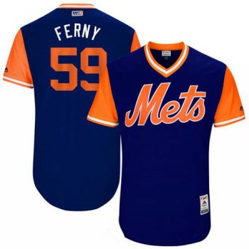 Men's New York Mets Fernando Salas Ferny Majestic Royal 2017 Little League World Series Players Weekend Stitched Nickname Jersey
