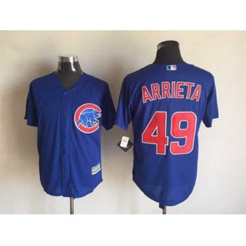 Men's Chicago Cubs #49 Jake Arrieta Blue Alternate 2015 MLB Cool Base Jersey
