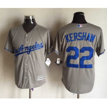 Men's Los Angeles Dodgers #22 Clayton Kershaw Away Gray 2015 MLB Cool Base Jersey