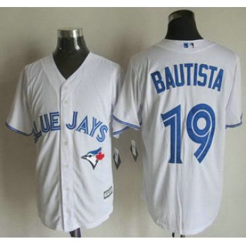 Men's Toronto Blue Jays #19 Jose Bautista Home White 2015 MLB Cool Base Jersey