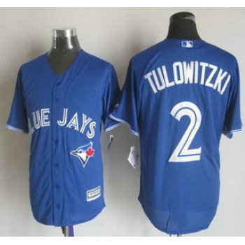 Men's Toronto Blue Jays #2 Troy Tulowitzki Alternate Blue 2015 MLB Cool Base Jersey