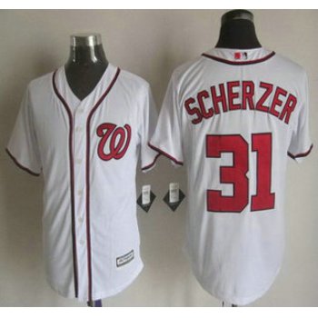 Men's Washington Nationals #31 Max Scherzer Home White 2015 MLB Cool Base Jersey