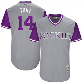 Men's Colorado Rockies Tony Wolters Tony Majestic Gray 2017 Players Weekend Authentic Jersey