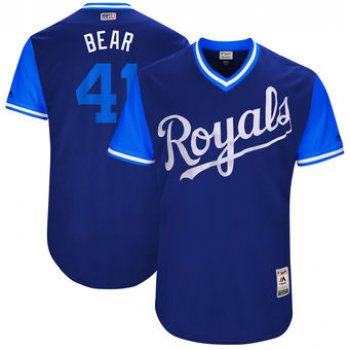 Men's Kansas City Royals Danny Duffy Bear Majestic Royal 2017 Players Weekend Authentic Jersey
