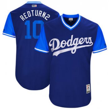 Men's Los Angeles Dodgers Justin Turner Redturn2 Majestic Royal 2017 Players Weekend Authentic Jersey