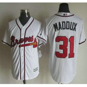 Men's Atlanta Braves #31 Greg Maddux Home White Retired Player 2015 MLB Cool Base Jersey