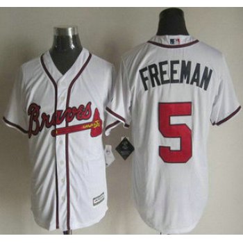 Men's Atlanta Braves #5 Freddie Freeman Home White 2015 MLB Cool Base Jersey