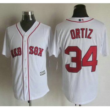 Men's Boston Red Sox #34 David Ortiz Home White 2015 MLB Cool Base Jersey