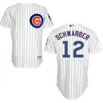 Men's Chicago Cubs #12 Kyle Schwarber Home White MLB Cool Base Jersey
